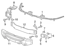 SUPPORT,FRT BPR FASCIA CTR(INCLS 2,4-7) 26219351 BUICK
