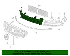 GRILLE,FRT LWR 90921956 BUICK