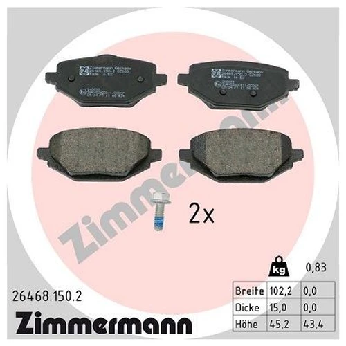 Тормозные колодки дисковые ZIMMERMANN 26468.150.2