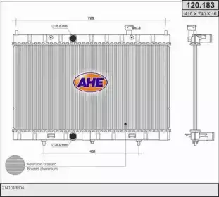 Радиатор системы охлаждения двигателя AHE 120.183