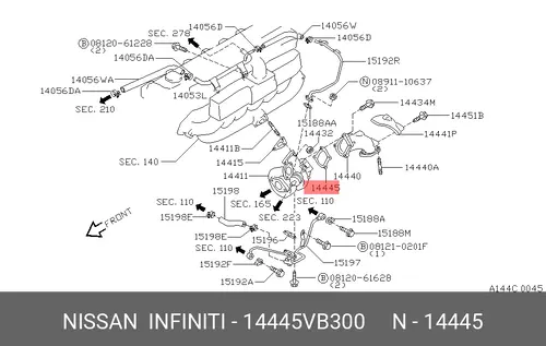 Прокладка 14445VB300 NISSAN