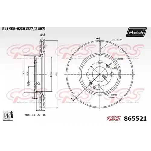 Тормозной диск MAXTECH 865521.0080