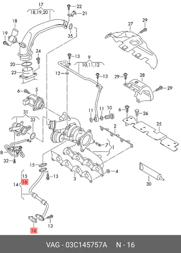 Кольцо уплотнительное автомобильное VAG 03C145757A