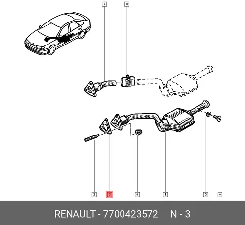 Прокладка глушителя RENAULT 7700423572