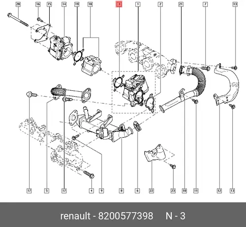 Прокладка коллектора RENAULT 8200577398