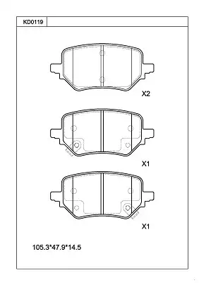 колодки дисковые \ KD0119 ASIMCO