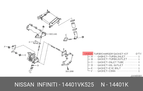 Прокладка 14401VK525 NISSAN