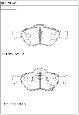 колодки дисковые \ KD3736W ASIMCO