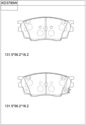 колодки дисковые \ KD3790W ASIMCO