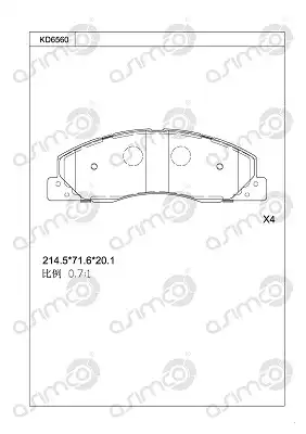 колодки дисковые \ KD6560 ASIMCO