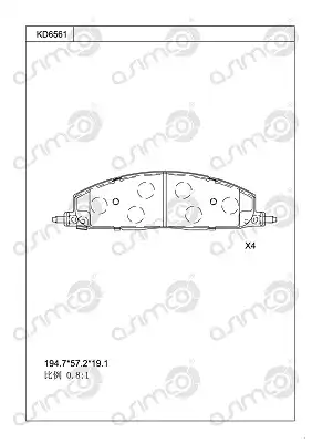 колодки дисковые \ KD6561 ASIMCO