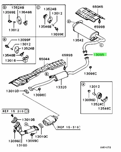 Прокладка глушителя MITSUBISHI MR450698