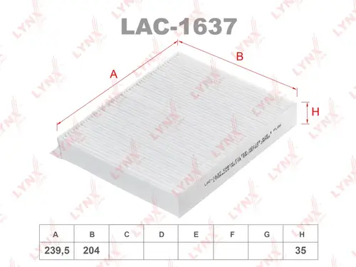 Салонный фильтр LYNXAUTO LAC-1637