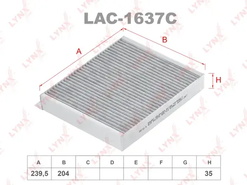 Салонный фильтр LYNXAUTO LAC-1637C