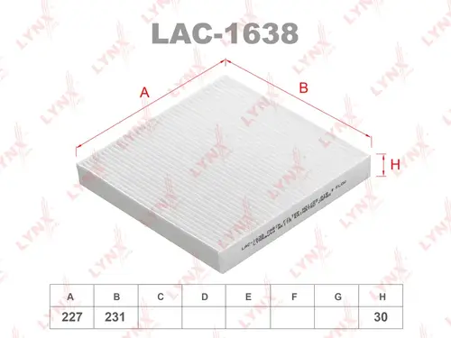 Салонный фильтр LYNXAUTO LAC-1638