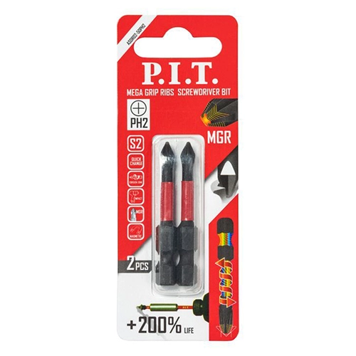 Бита ударная P.I.T. PH2x50 мм 2 шт в уп. ASDR02-50PH2