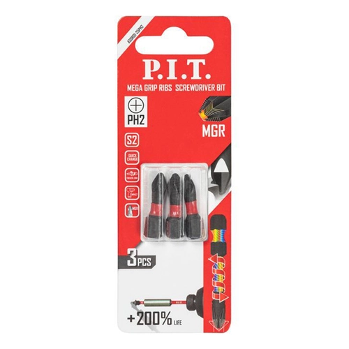 ASDR01-25PH2 Биты ударные P.I.T. PH2x25 мм 3 шт в уп.