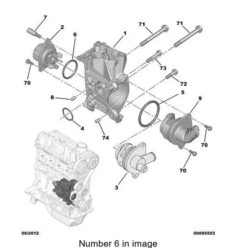 Кольцо уплотнительное автомобильное PSA 1206 94