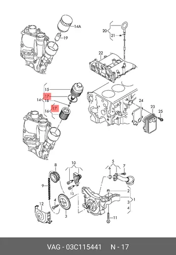 УПЛОТНИТЕЛЬНОЕ КОЛЬЦО xVAG 03C115441