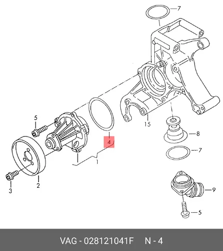 Кольцо уплотнительное автомобильное VAG 028121041F