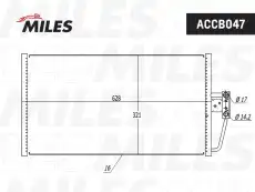 Радиатор кондиционера (конденсатор) MILES ACCB047
