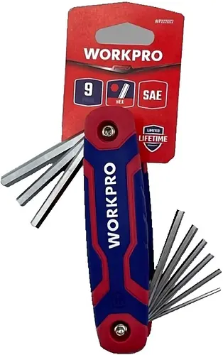 НАБОР ШЕСТИГРАННЫХ КЛЮЧЕЙ WORKPRO ИЗ 9 ШТ. (SAE) WP222022