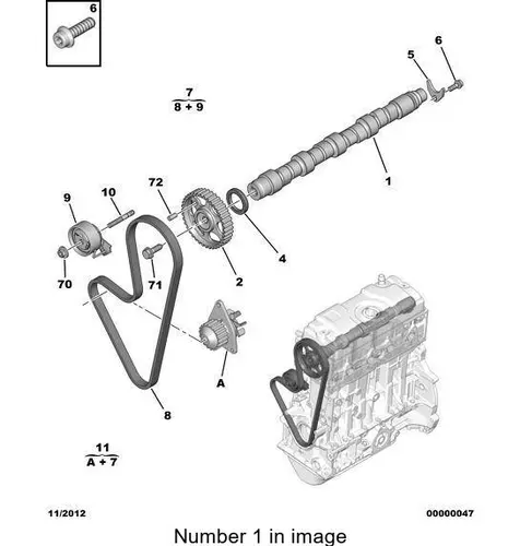 Распредвал PSA 0801 W3