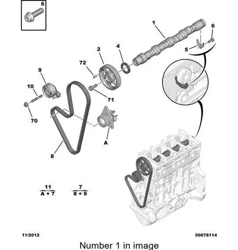 Распредвал PSA 0801 Y4