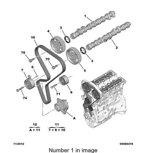 Распредвал PSA 0801 Z0