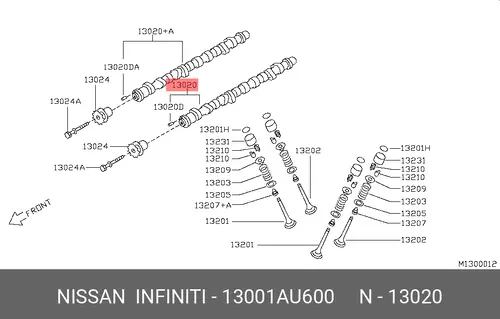 Распредвал NISSAN 13001AU600