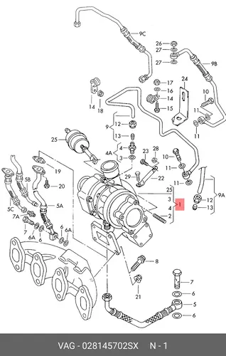 турбокомпрессор VW 028145702SX VAG