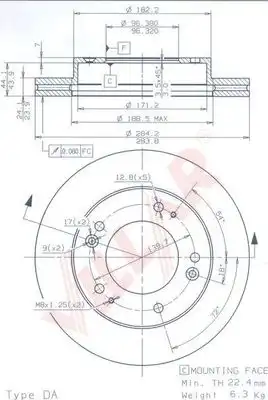 Тормозной диск VILLAR 628.1826