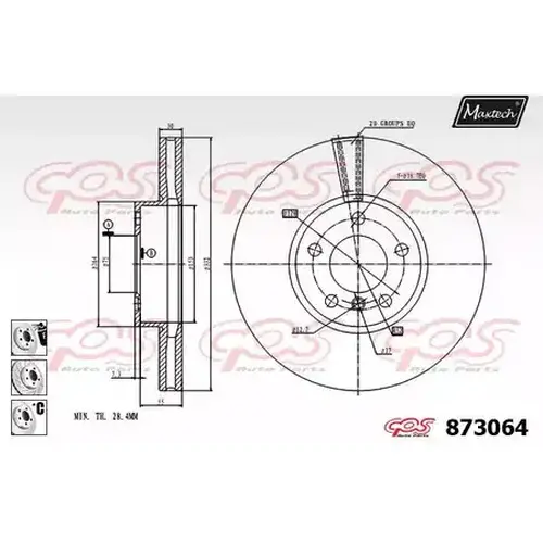 Тормозной диск MAXTECH 8730646980