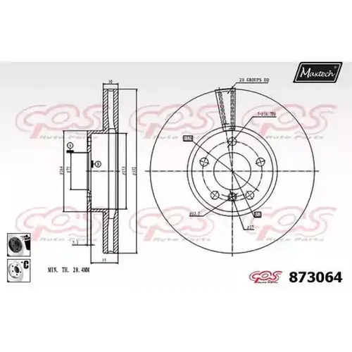 Тормозной диск MAXTECH 8730646060