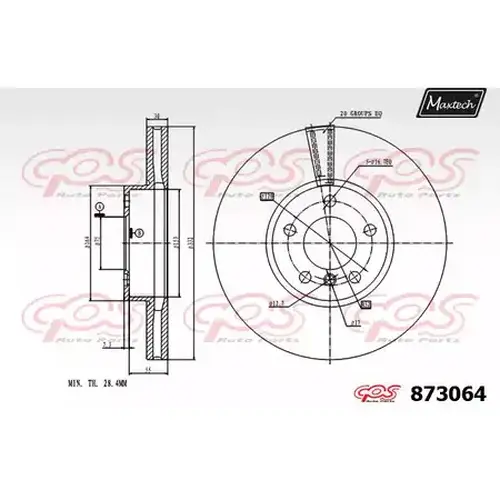 Тормозной диск MAXTECH 8730640000