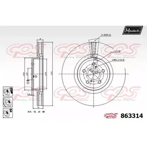 Тормозной диск MAXTECH 8633146980