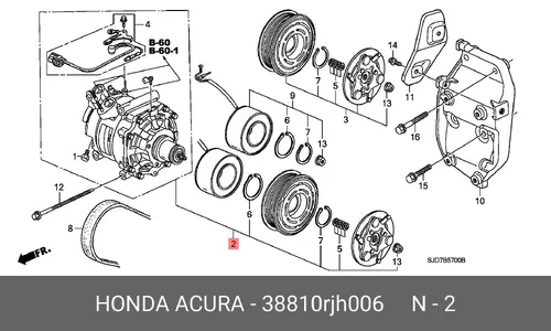 Компрессор, кондиционер 38810-RJH-006 HONDA