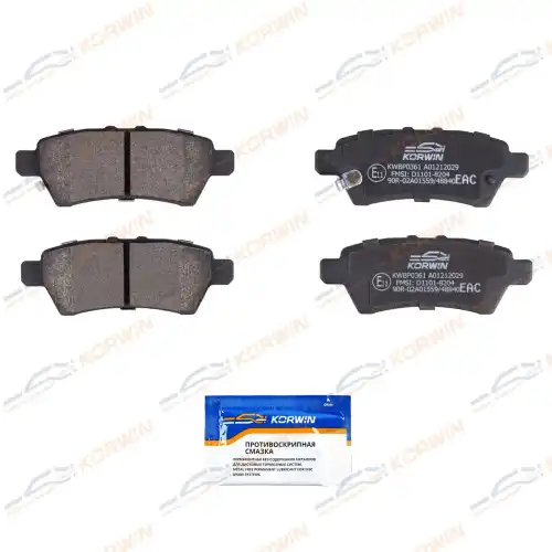 Тормозные колодки дисковые KORWIN KWBP0361
