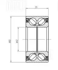Подшипник ступицы для а/м Renault Duster (10-) перед. (CS 0920) TRIALLI