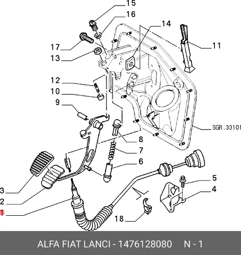 Трос сцепления LANCIA 1476128080