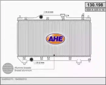 Радиатор системы охлаждения двигателя AHE 130.198