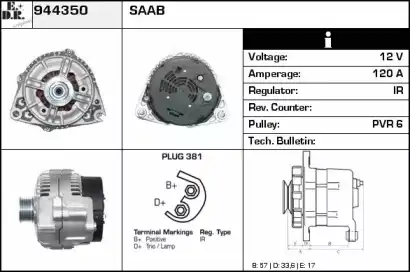генератор \SAAB 944350 EDR