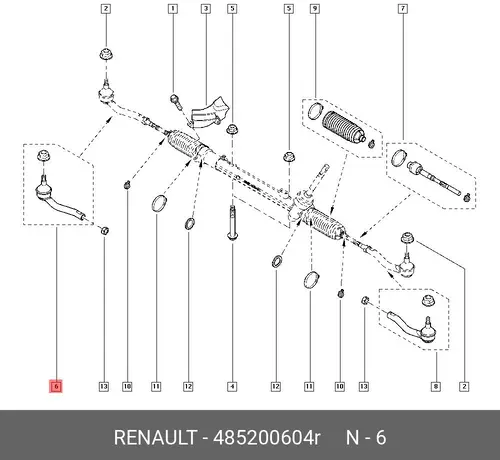 Рулевой наконечник RENAULT 485200604R