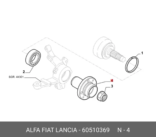 Ступица ALFA ROMEO 60510369