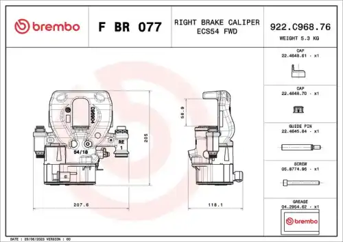 Brake Caliper F BR 077 BREMBO