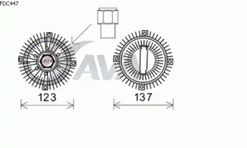 муфта вентилятора!\ Ford Transit 2.4Di/TDCi/TDE 00> FDC447 AVA