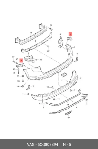 Направляющий профиль 5CG807394 VAG