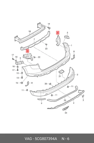Направляющий профиль 5CG807394A VAG