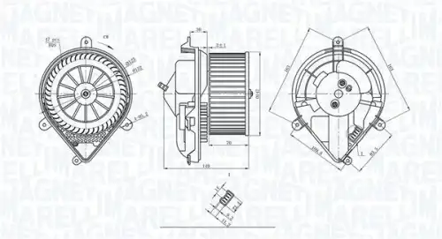 Вентилятор отопителя MAGNETI MARELLI 069412228010