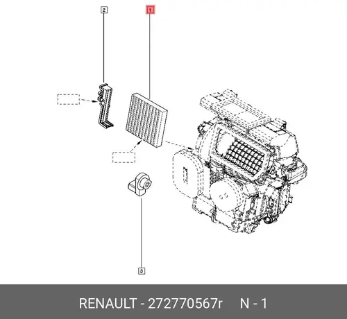 Салонный фильтр RENAULT 272770567R